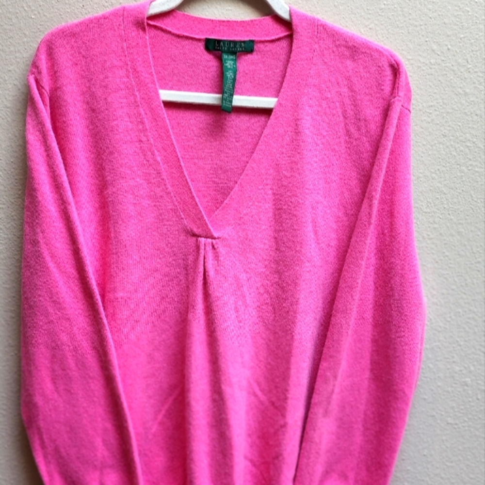 3X but fits like a XL Ralph Lauren Light Weight Pink Sweater